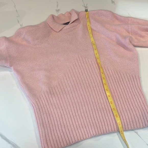 Vintage Fia Italia 1980s Angora Pink Collared Sweater Lambswool L CottageCore - Picture 15 of 16